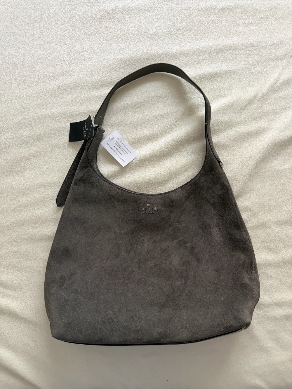 kate spade 454 Suede Hobo Bag in Charcoal Gray